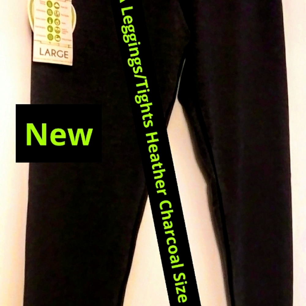 NEW LEGGINGS/TIGHTS BY GAA! SIZE Large These are Heather Gray w/ Black stitching